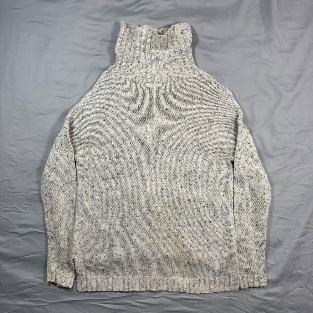 Marine Layer Womens XS Speckled Chunky Knit Turtleneck Sweater Relaxed Fit Cozy